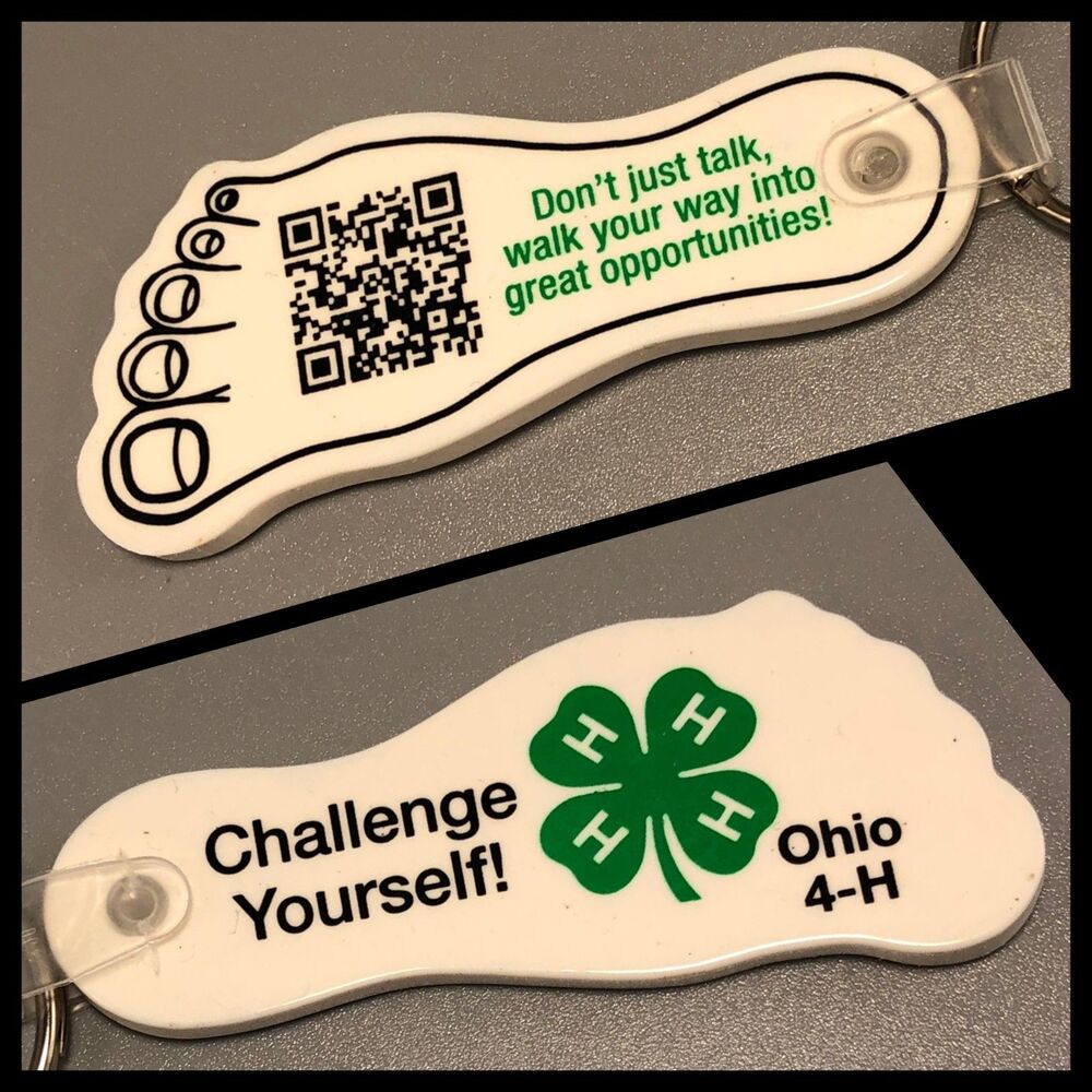 4H club ohio foot and ankle keytag keychain key chain vintage rubber